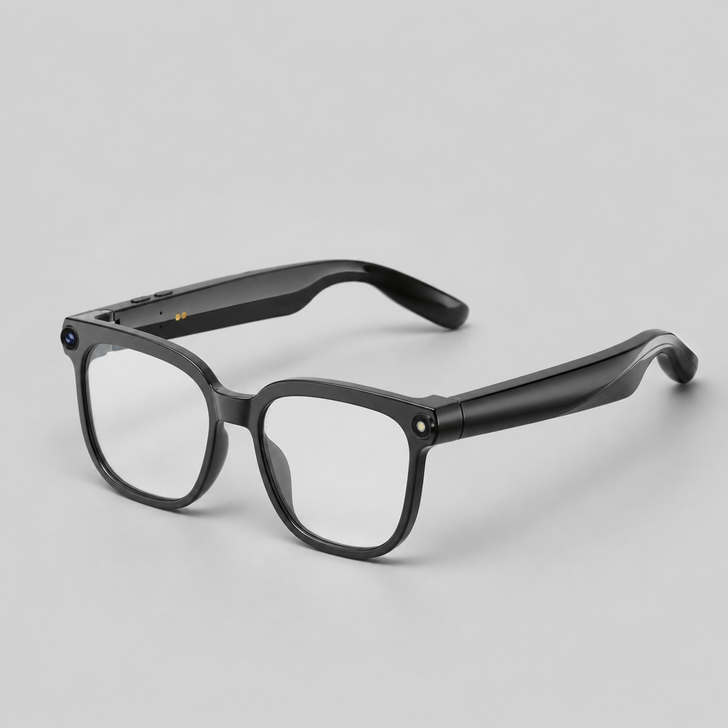 DriveNova AI translation glasses with clear indoor photochromic lenses