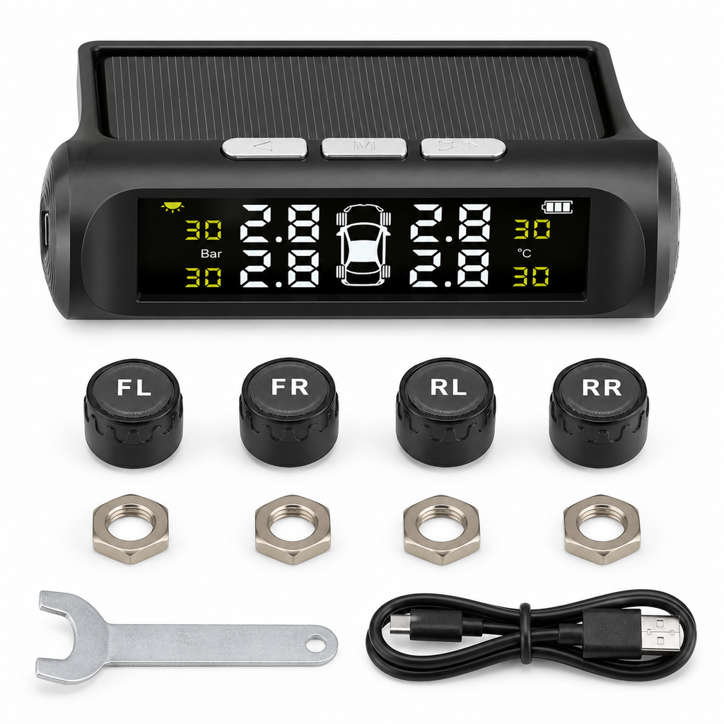 DriveNova Solar Wireless TPMS TY01 monitor sensors and accessories